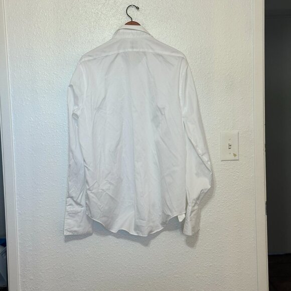 Calvin Klein Shirt Men's Size 17 34/35 White Slim Fit Performance Non Iron Cuffs - Picture 2 of 7